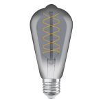 Ledvance Vintage 1906 LED E27 Edison Smoke 7.8W 360lm - 818 Extra Warmweiß | Dimmbar - Ersatz Für 30W