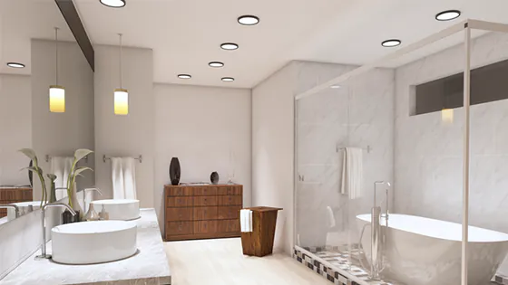 LED-Einbauleuchten im Badezimmer