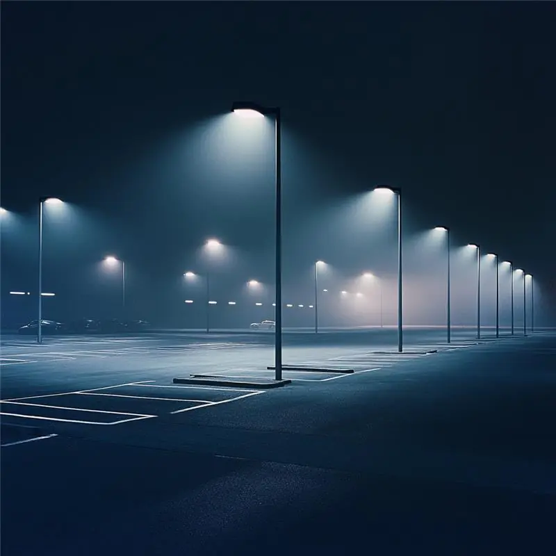 Noxion Straßenleuchten auf einem Parkplatz